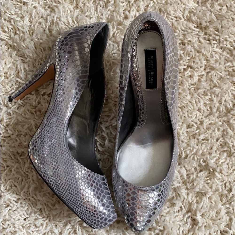 Silver White House Black market Heels.
